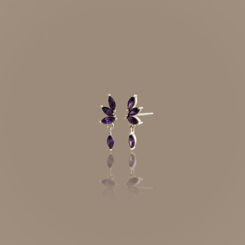 Amethyst Marquise Drop Studs