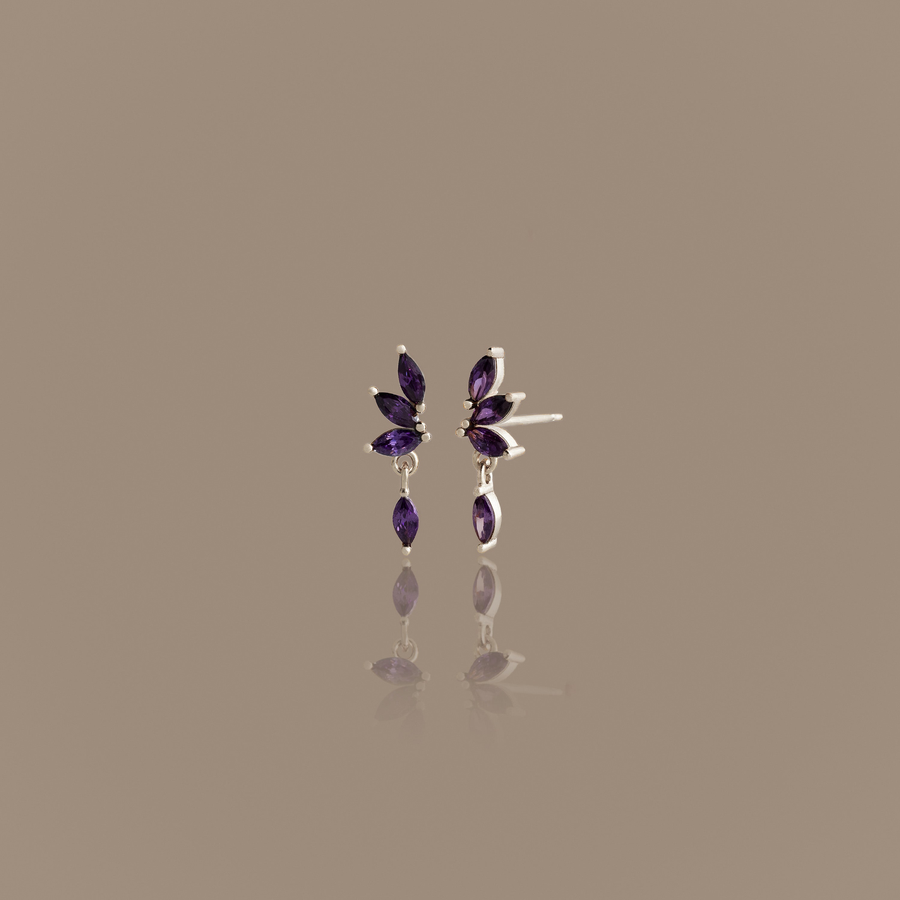 Amethyst Marquise Drop Studs