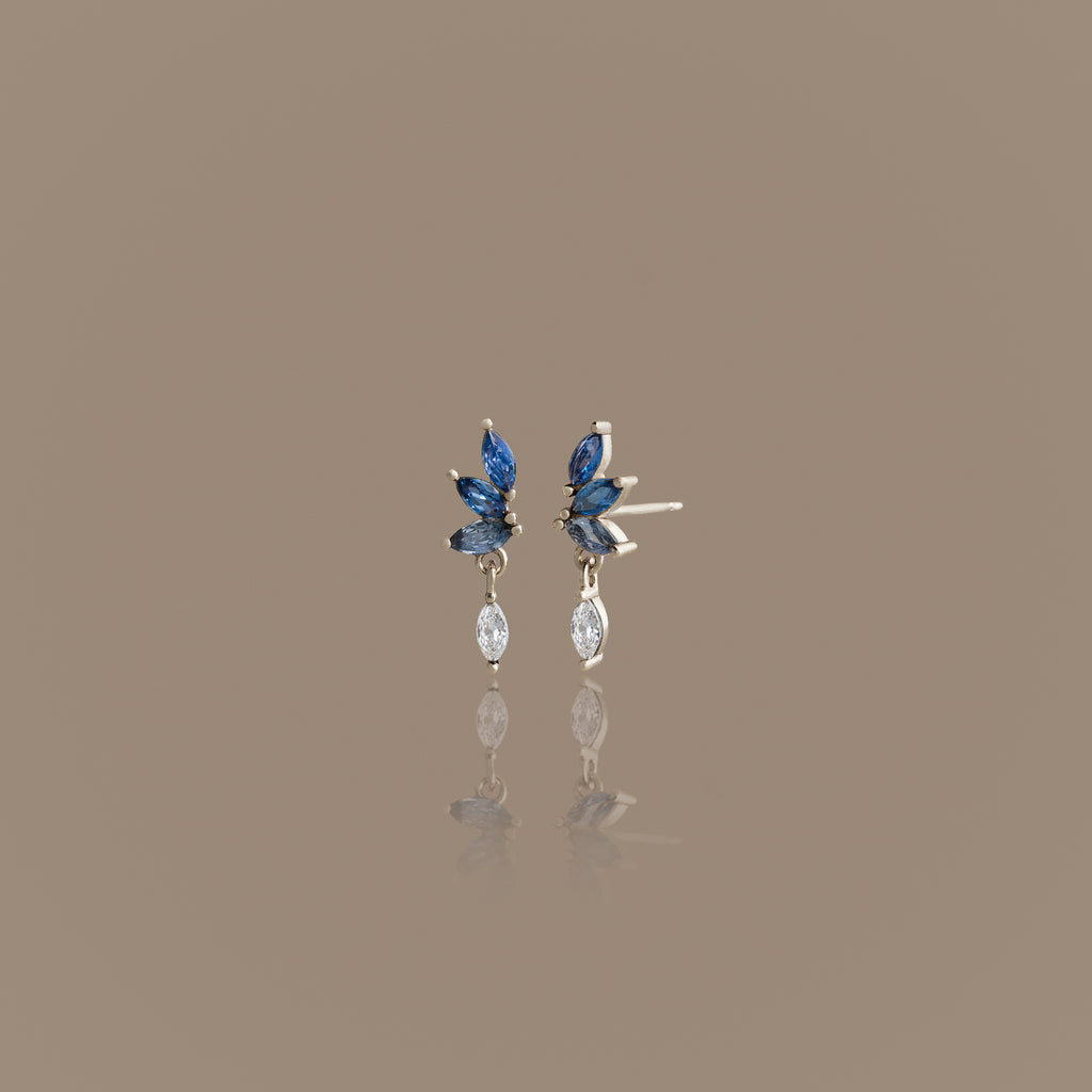 Aquamarine Marquise Drop Studs