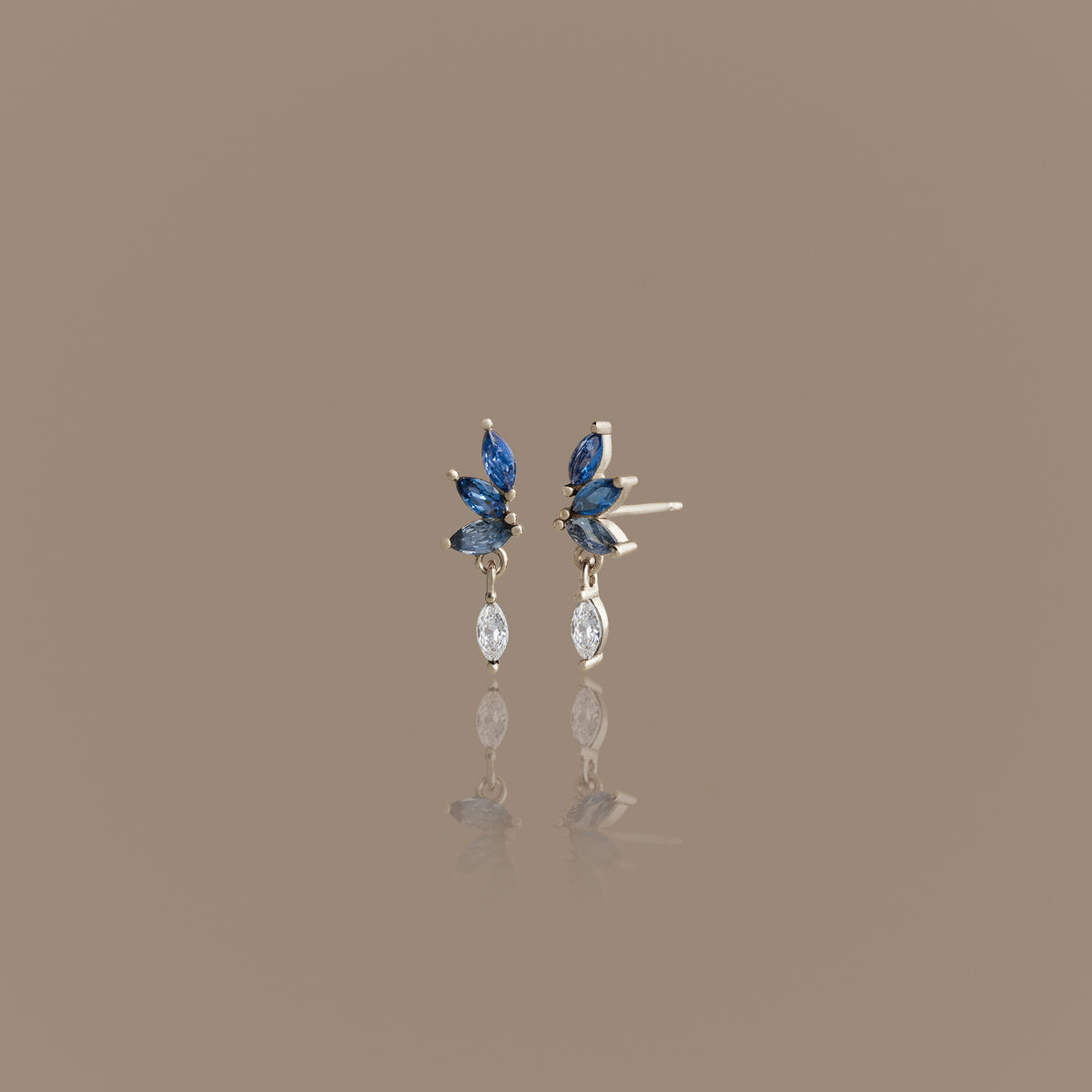Aquamarine Marquise Drop Studs