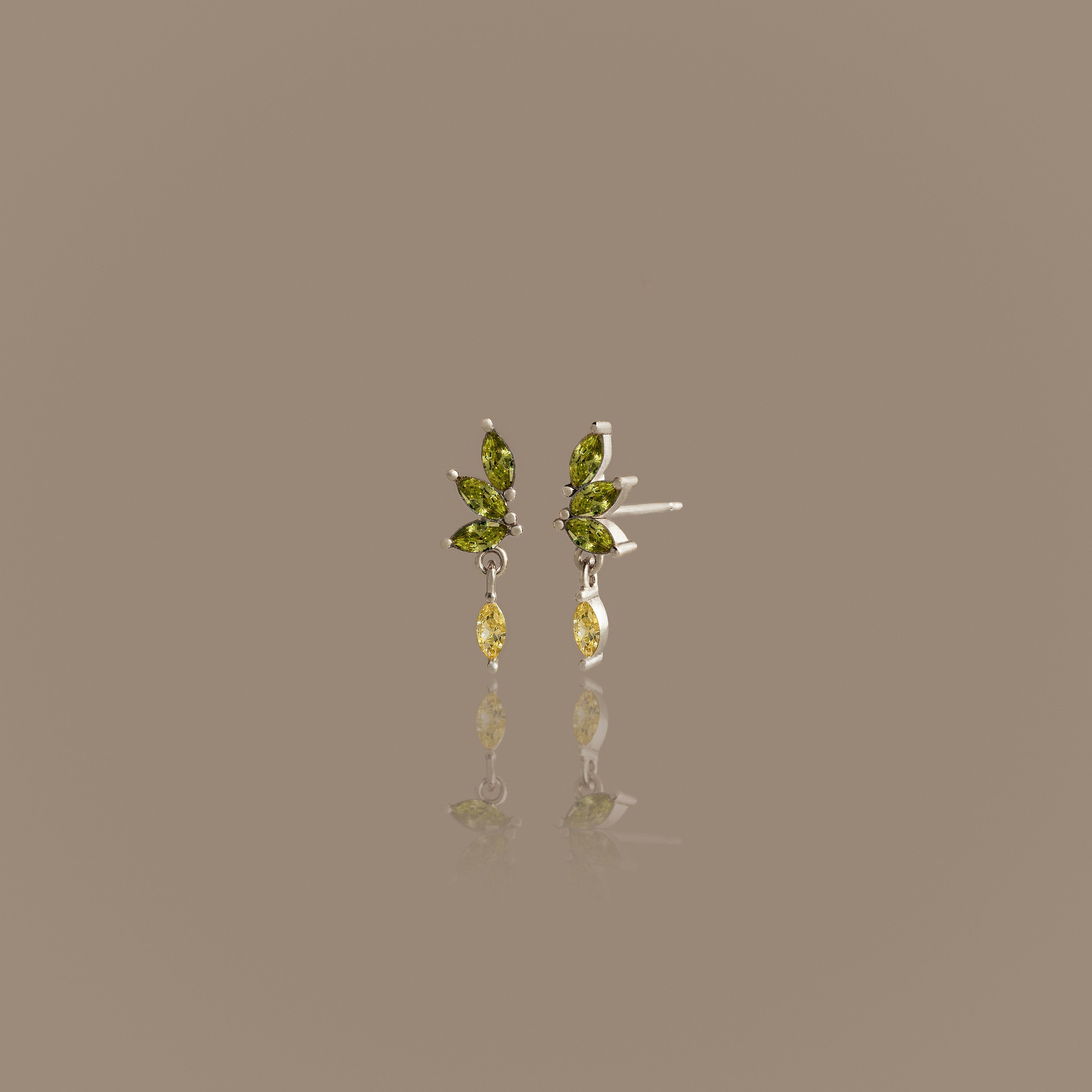 Peridot Marquise Drop Studs