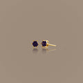 Hexagon Amethyst Studs
