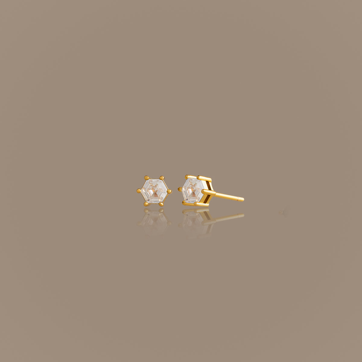 Hexagon Diamond Studs