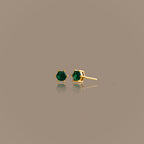 Hexagon Emerald Studs
