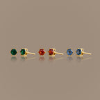 Hexagon Birthstone Studs