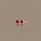 Hexagon Ruby Studs