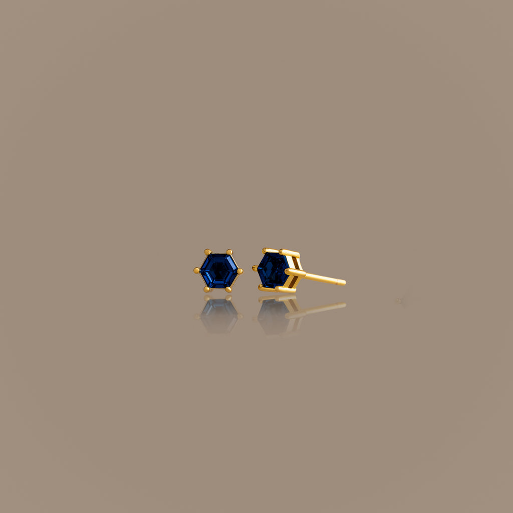 Hexagon Sapphire Studs