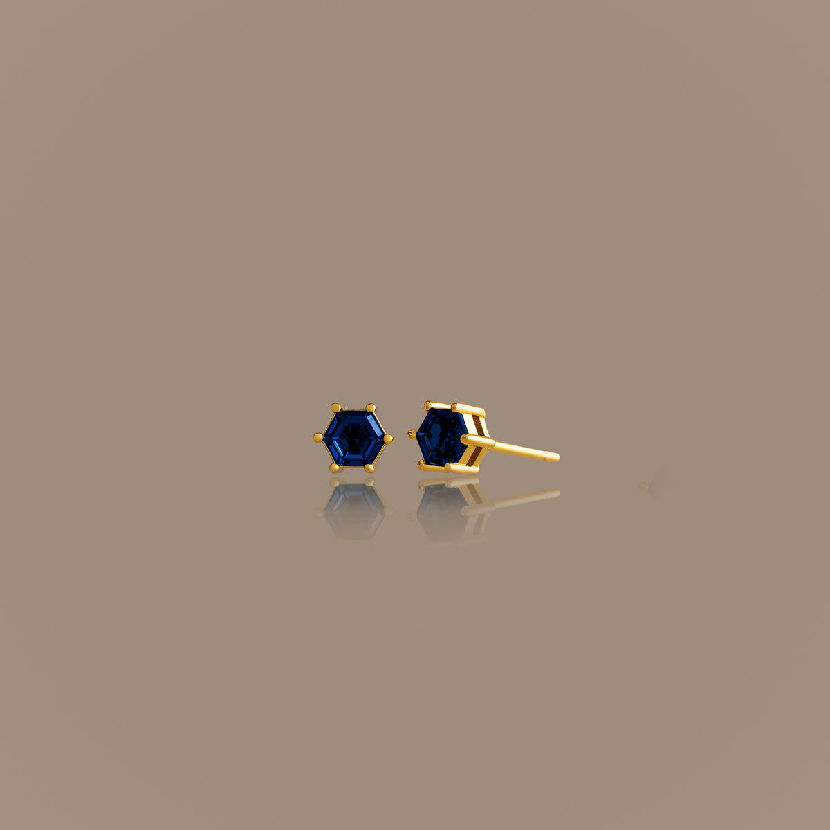 Hexagon Sapphire Studs