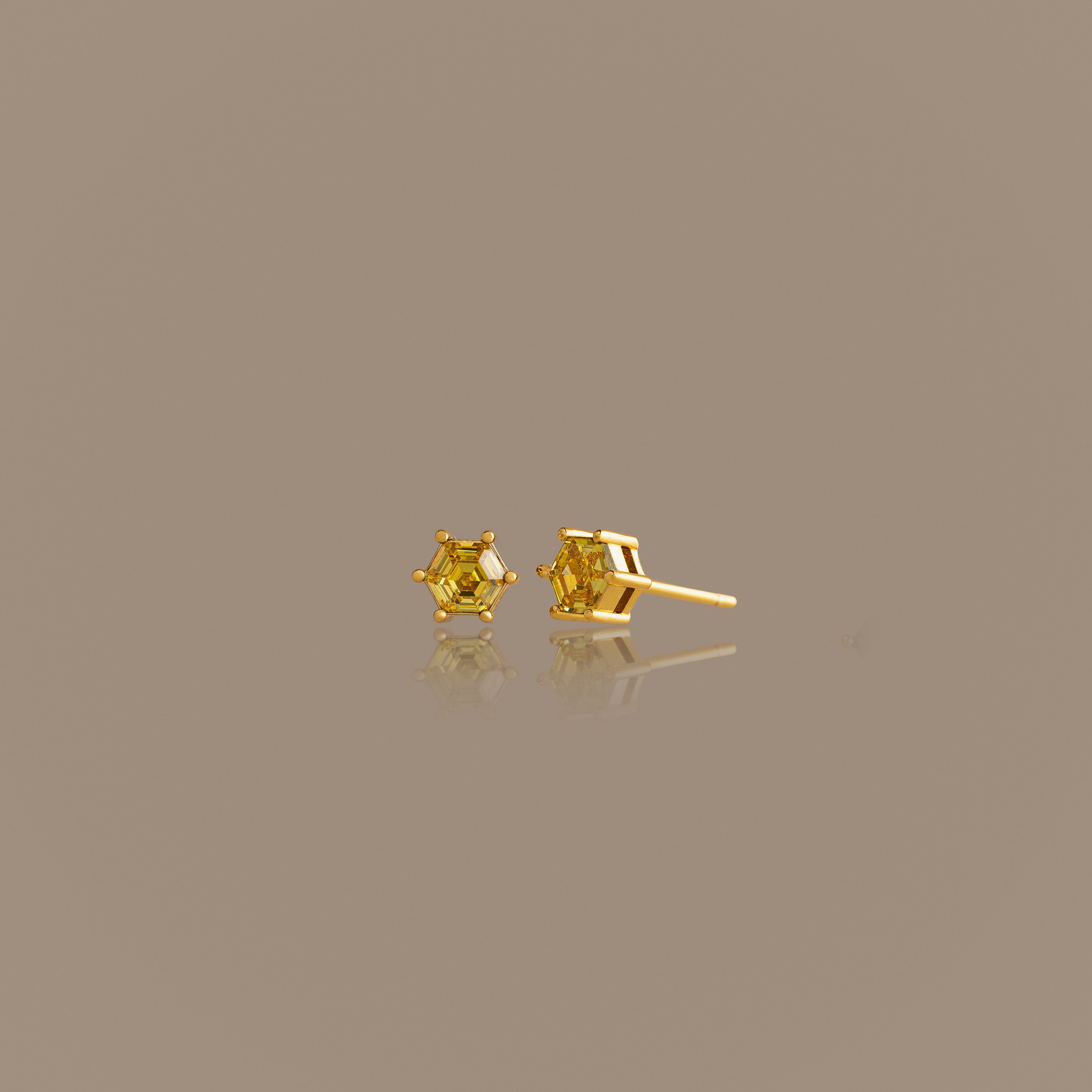 Hexagon Topaz Studs
