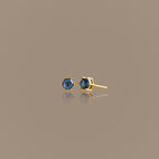 Hexagon Blue Zircon Studs