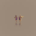 Ombre Cluster Amethyst Studs