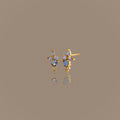 Ombre Cluster Aquamarine Studs