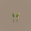 Ombre Cluster Emerald Studs