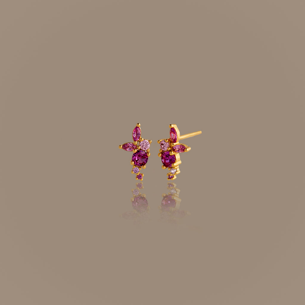 Ombre Cluster Birthstone Studs