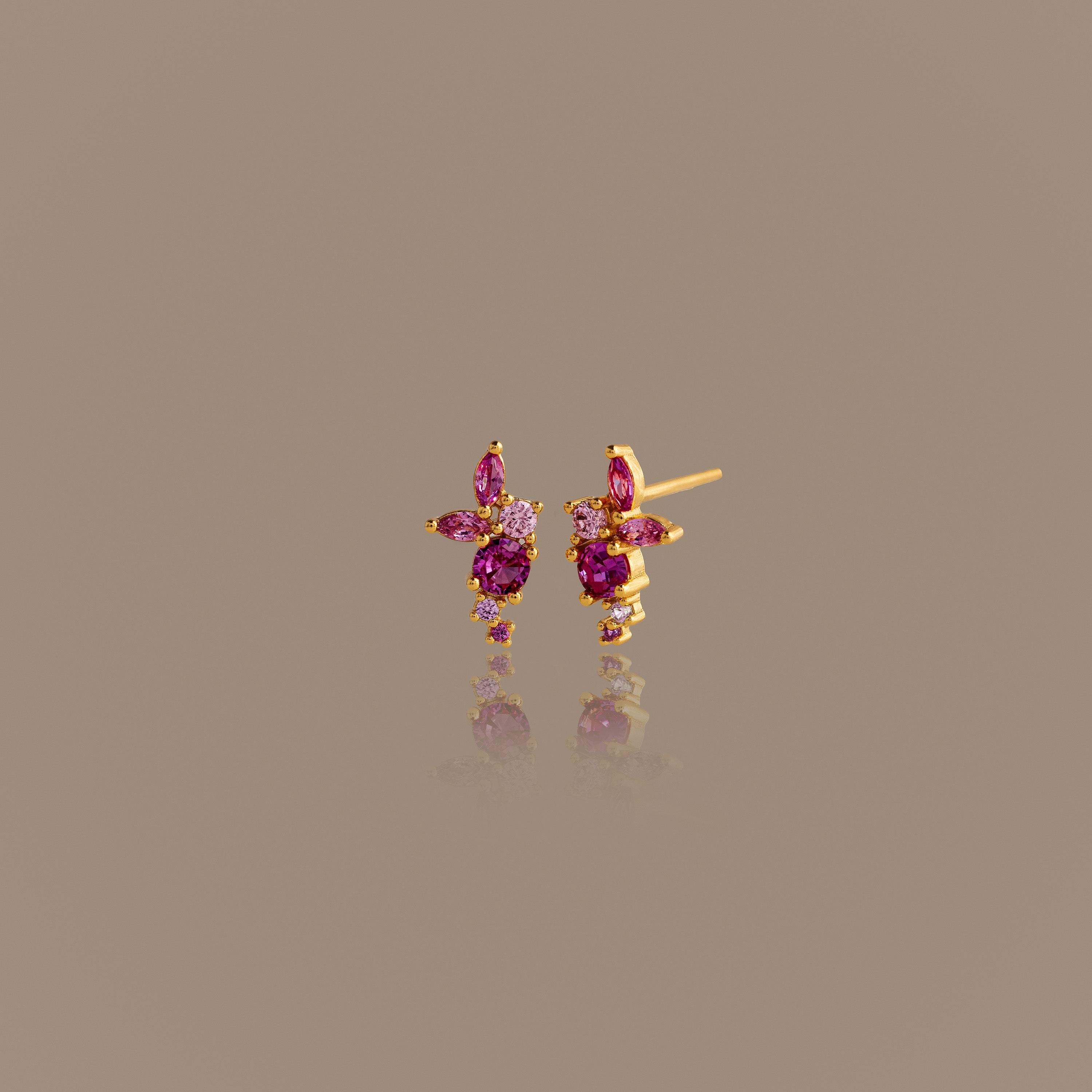Ombre Cluster Birthstone Studs