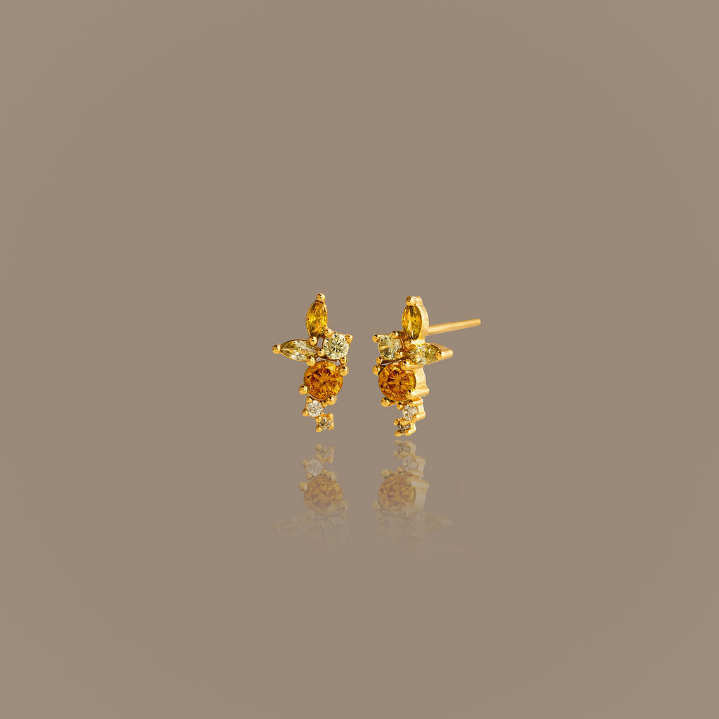 Ombre Cluster Topaz Studs