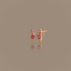 Ombre Cluster Pink Tourmaline Studs