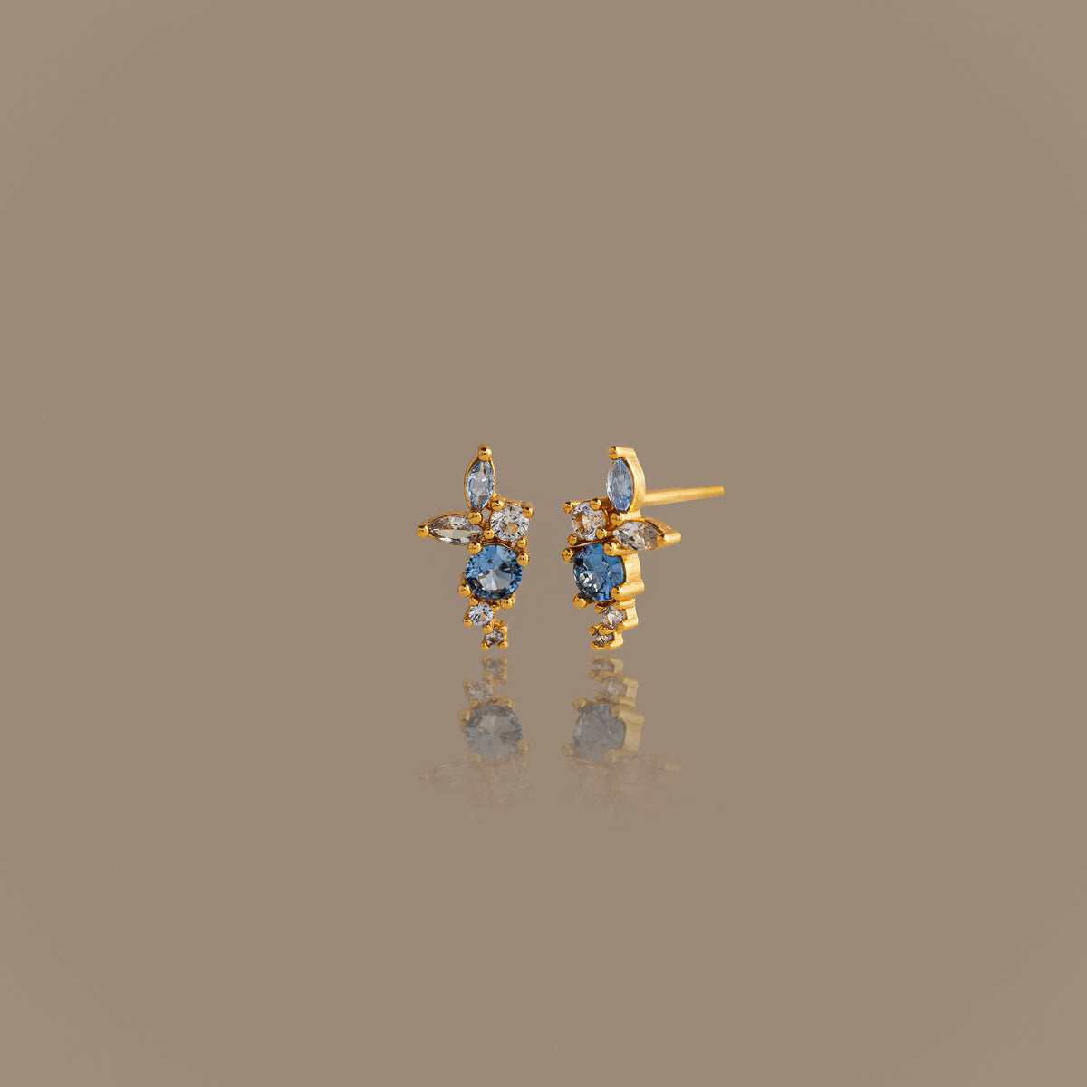 Ombre Cluster Blue Zircon Studs