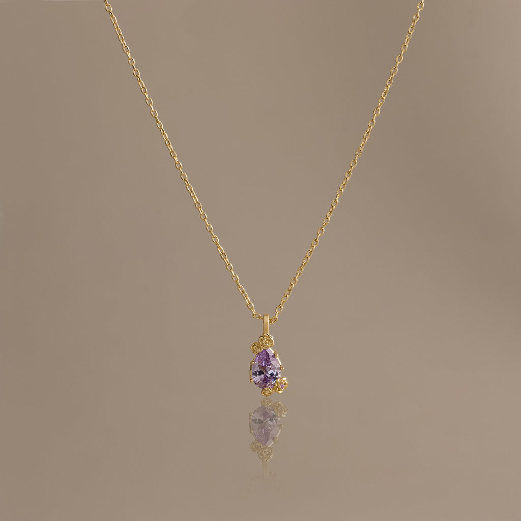 Alexandrite Blossom Charm Necklace