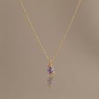 Alexandrite Blossom Charm Necklace