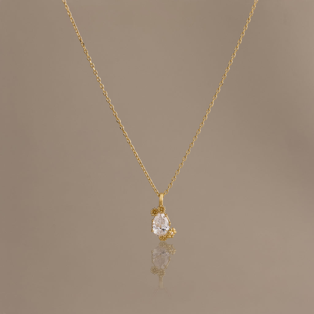 Diamond Blossom Charm Necklace