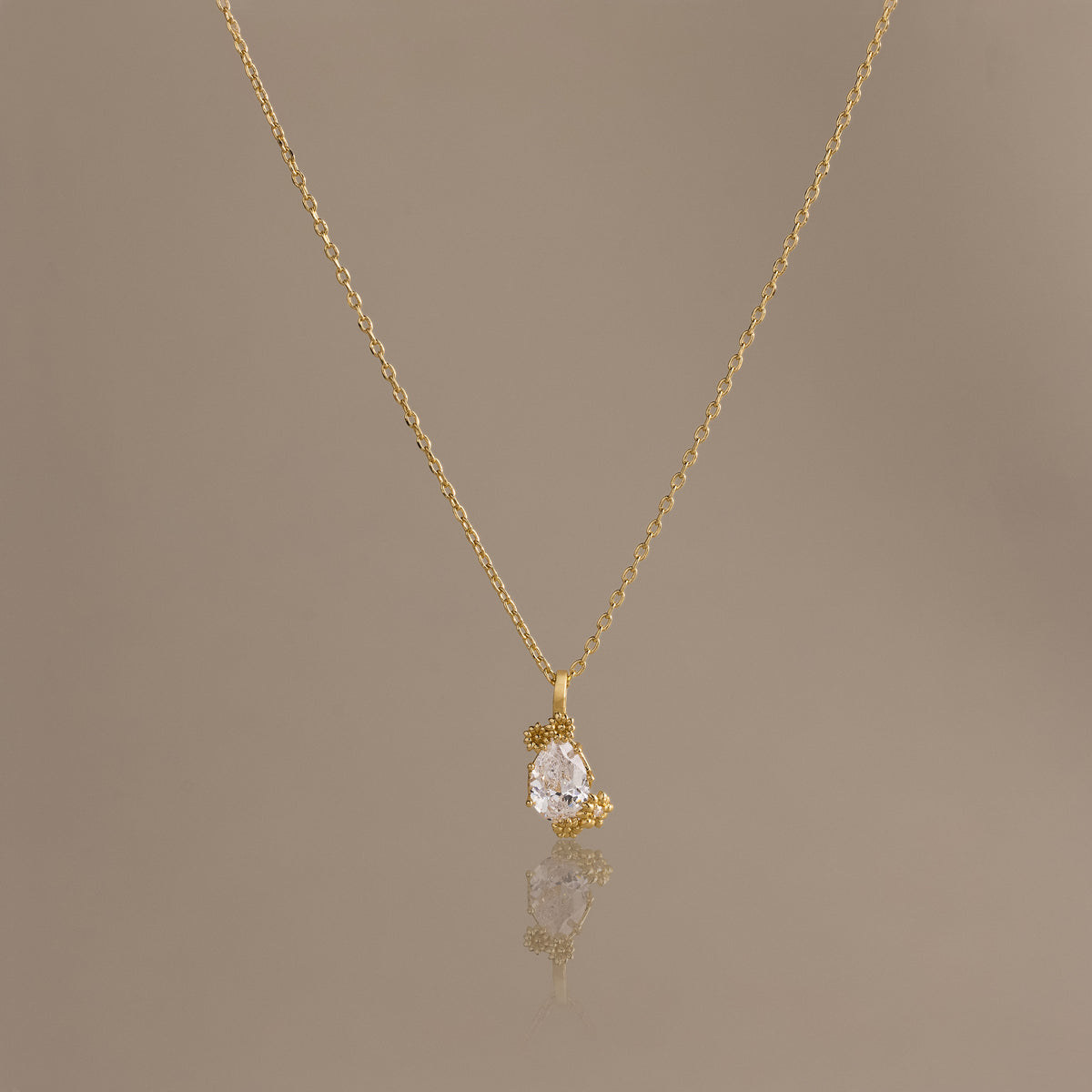 Diamond Blossom Charm Necklace