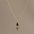 Emerald Blossom Charm Necklace
