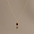 Garnet Blossom Charm Necklace