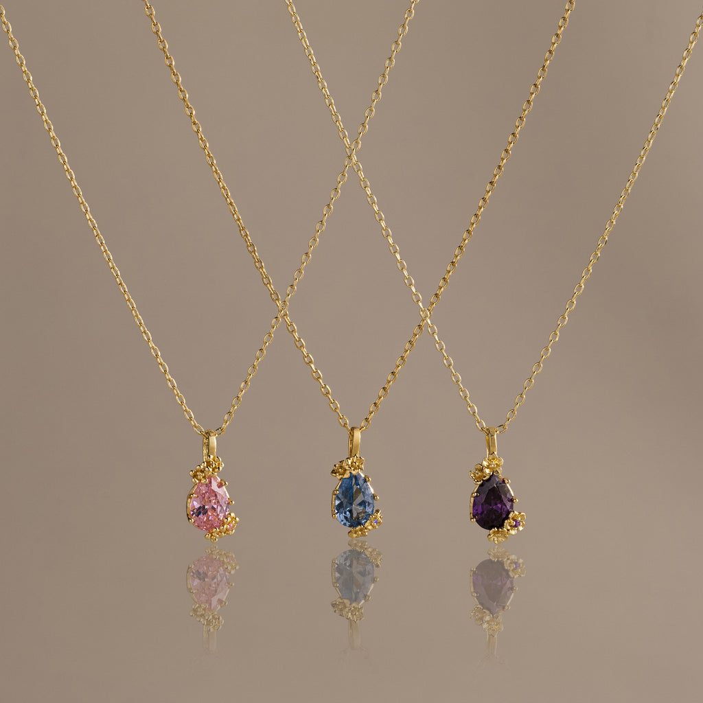 Birthstone Blossom Charm Necklace
