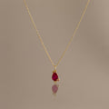 Ruby Blossom Charm Necklace