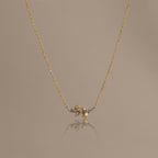 Mixed Metal Alexandrite Flower Necklace