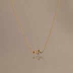 Mixed Metal Amethyst Flower Necklace