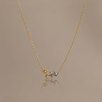 Mixed Metal Diamond Flower Necklace