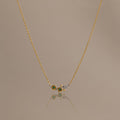 Mixed Metal Emerald Flower Necklace