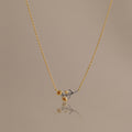 Mixed Metal Garnet Flower Necklace