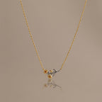 Mixed Metal Garnet Flower Necklace
