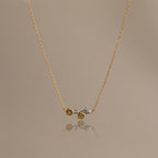 Mixed Metal Peridot Flower Necklace