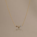 Mixed Metal Sapphire Flower Necklace