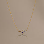 Mixed Metal Sapphire Flower Necklace