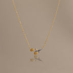 Mixed Metal Topaz Flower Necklace
