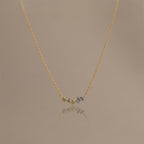 Mixed Metal Blue Zircon Flower Necklace