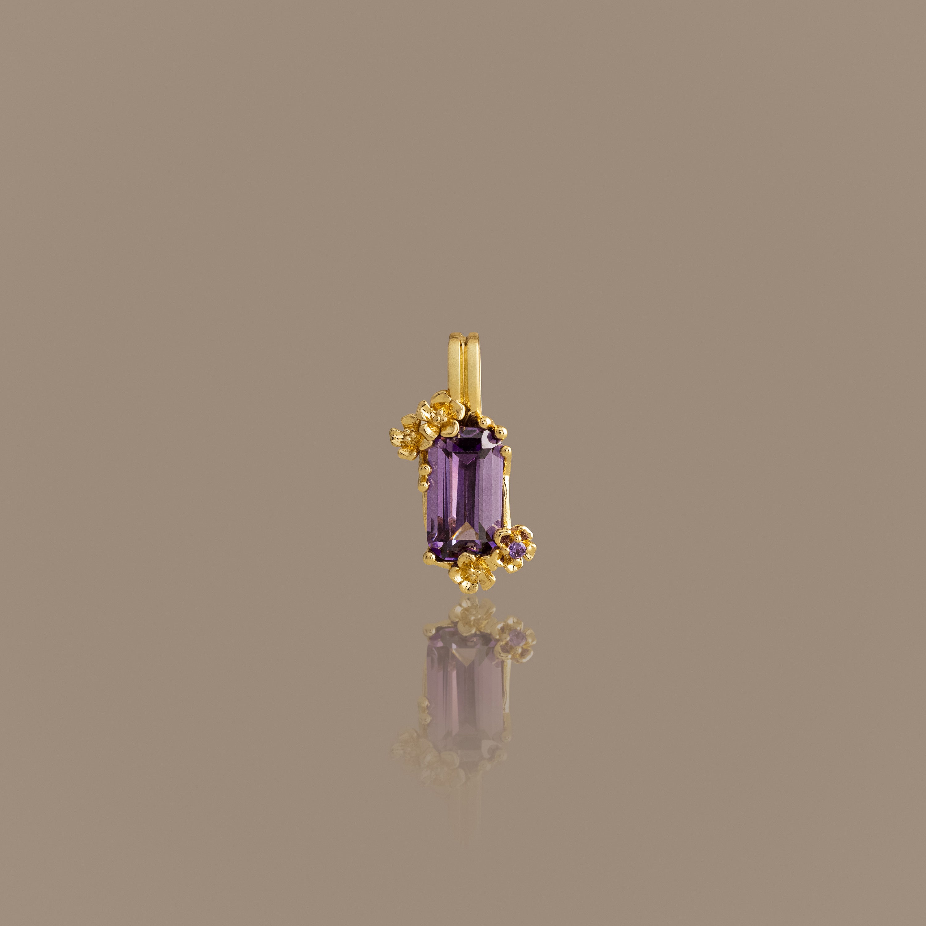Floral Amethyst Charm