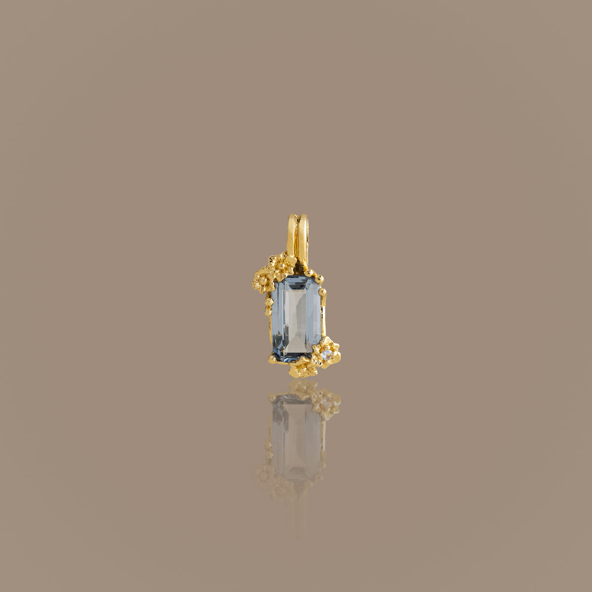 Floral Aquamarine Charm