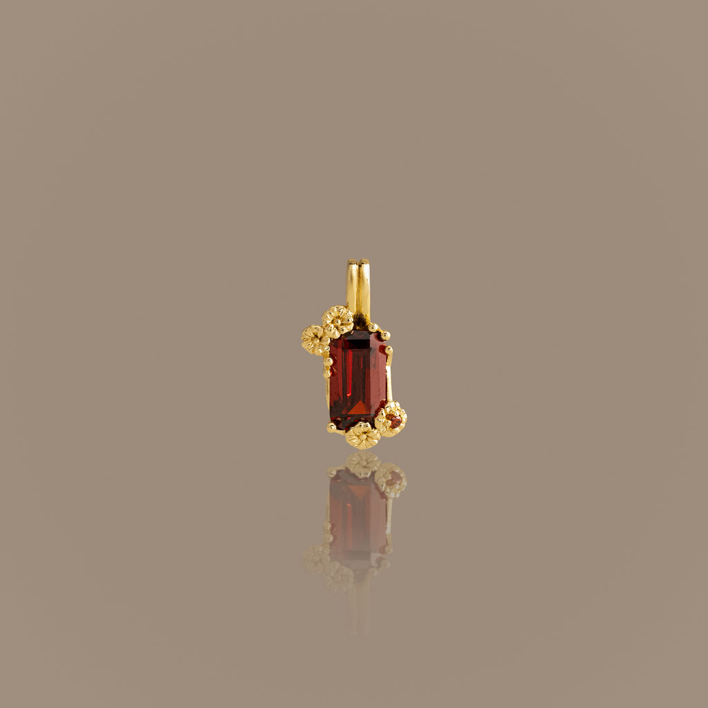 Floral Garnet Charm
