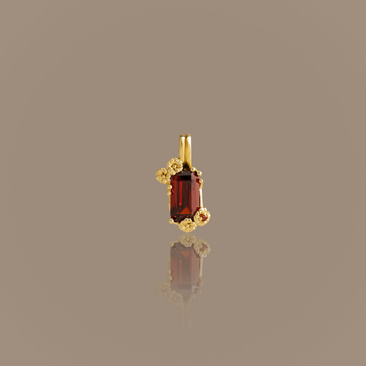 Floral Garnet Charm