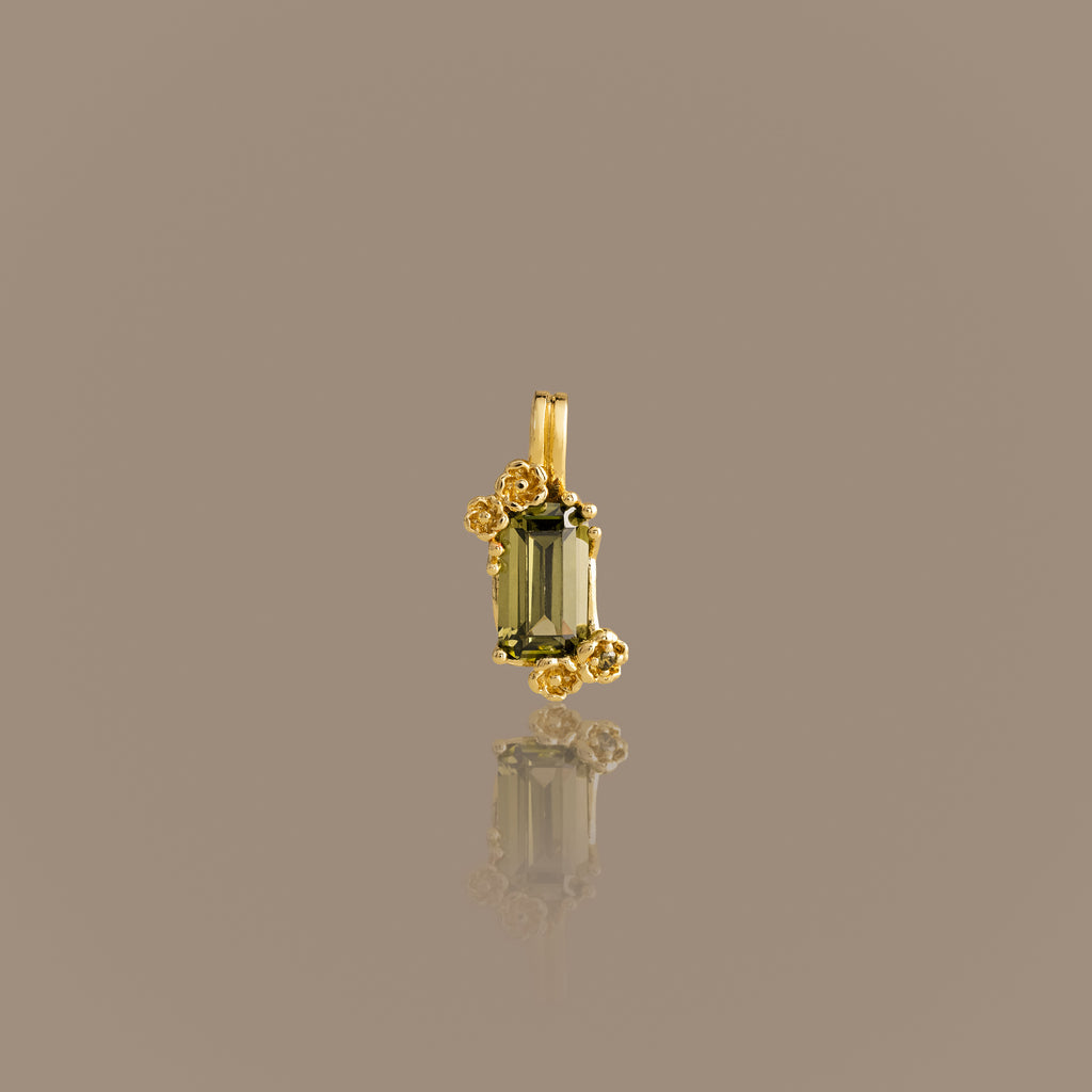 Floral Peridot Charm