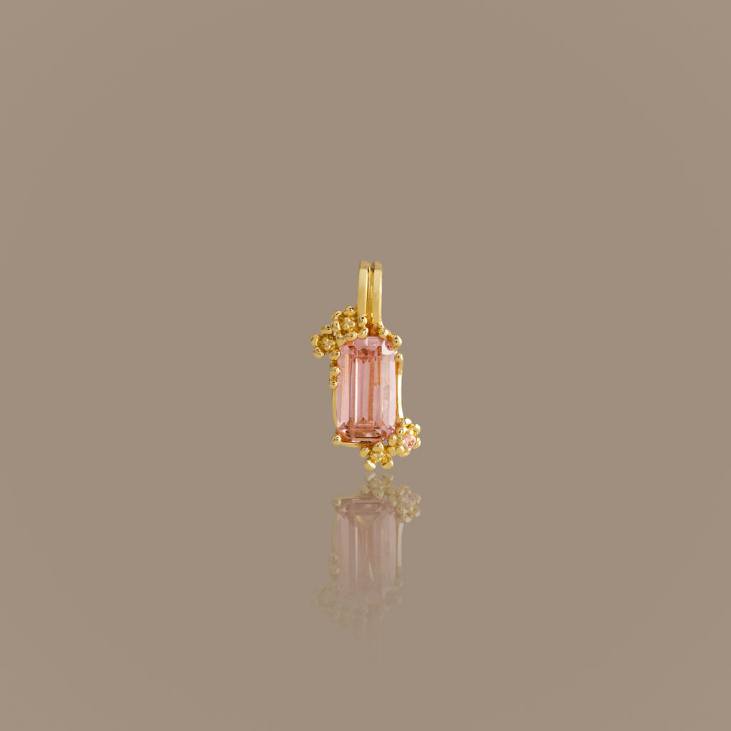 Floral Pink Tourmaline Charm
