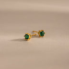 Hexagon Emerald Studs