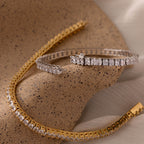 Bracelet tennis en diamant princesse