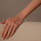 Bracelet tennis en diamant princesse